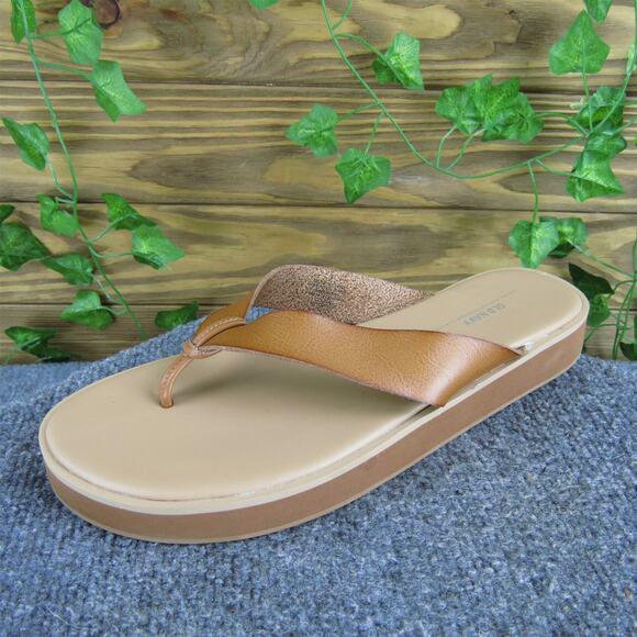 Old Navy Women's Flip Flop Brown Synthetic‎ Sz 9 Medium Gently Used 2025 - Picture 1 of 6